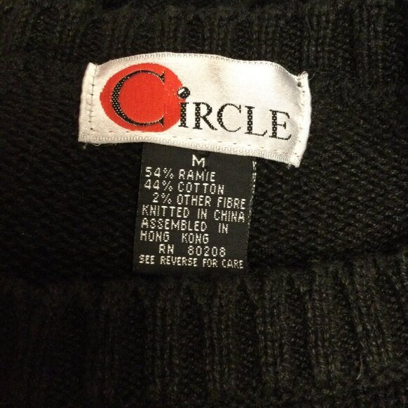 Vintage Circle Sweater Women's Size M Floral Embroidered Knitted Drop Shoulder - Picture 5 of 5